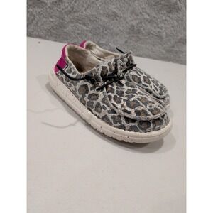 HEY DUDE WENDY YOUTH CAT CHEETAH Lightweigth Slip-On GIRLS Shoe Sz Kid 12